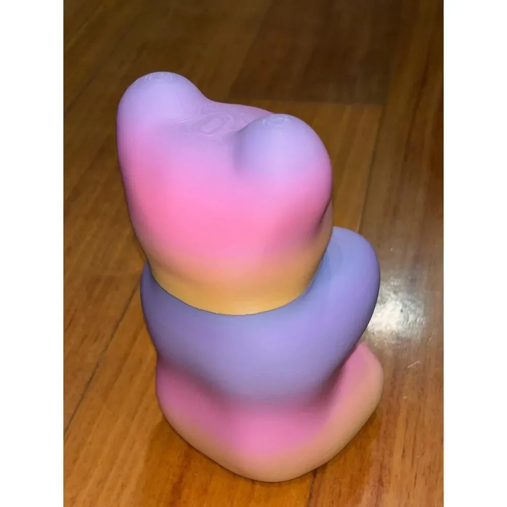 Gummy Bear Candy Jar | Pastel Ombre Storage Container, Desk Organizer